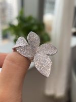 18K white gold flower lab grown diamond ring