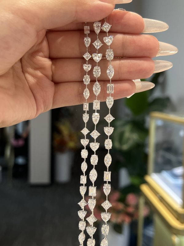 18K white gold lab grown diamond bracelet