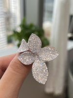 18K white gold flower lab grown diamond ring