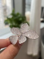 18K white gold flower lab grown diamond ring