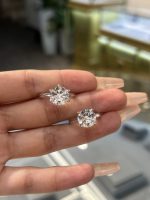 lab grown diamond engagement ring in 18k white gold