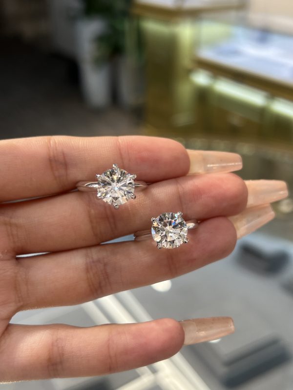 lab grown diamond engagement ring in 18k white gold