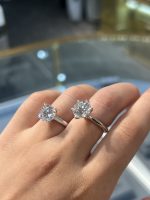 lab grown diamond engagement ring in 18k white gold