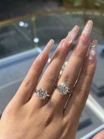 lab grown diamond engagement ring in 18k white gold