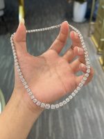 22CTW round cut full circle lab grown diamond necklace in 18K white gold