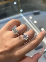 lab grown diamond engagement ring in 18k white gold