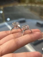 lab grown diamond engagement ring in 18k white gold