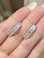 4.5CTW Emerald Cut Lab  Grown Diamond Earrings in 18K White Gold