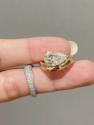 2CTW Pear Shape Lab Grown Diamond Engagement Ring Instagram