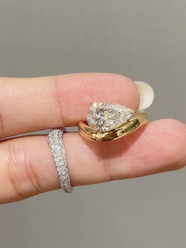2CTW Pear Shape Lab Grown Diamond Engagement Ring Instagram