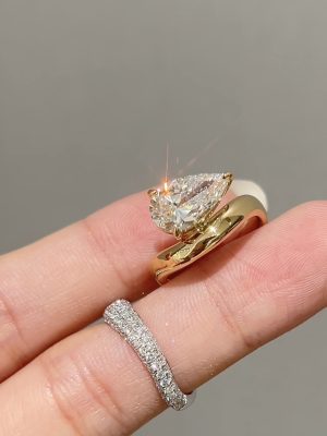 2CTW Pear Cut Lab Grown Diamond Engagement Ring Instagram