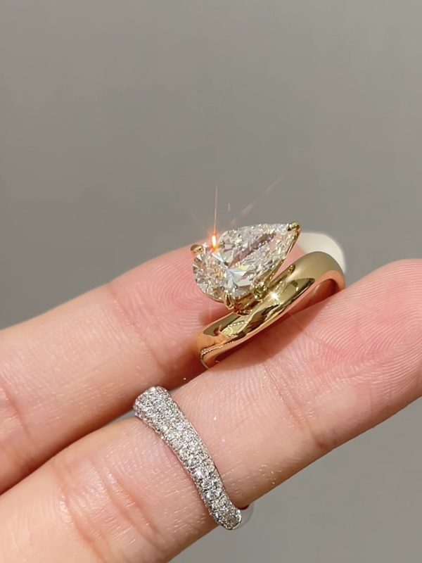 2CTW Pear Shape Lab Grown Diamond Engagement Ring Instagram
