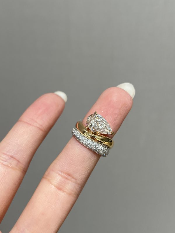 2CTW Pear Shape Lab Grown Diamond Engagement Ring Instagram