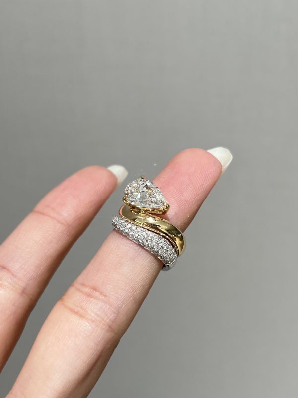 2CTW Pear Shape Lab Grown Diamond Engagement Ring Instagram