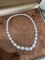 Lab Grown Diamond Sunflower Necklace in 18K White Gold