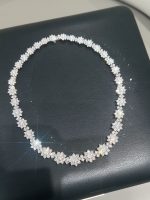 Lab Grown Diamond Sunflower Necklace in 18K White Gold