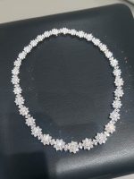 Lab Grown Diamond Sunflower Necklace in 18K White Gold
