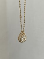 2.2CTW Pear Cut Lab Grown Diamond Necklace in 18K Yellow Gold Pendant