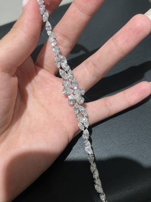 12CTW Pear Cut Lab Grown Diamond Bracelet in 18K White Gold