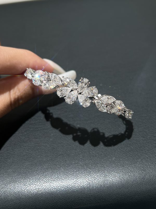 12CTW Pear Cut Lab Grown Diamond Bracelet in 18K White Gold