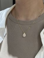 2.2CTW Pear Cut Lab Grown Diamond Necklace in 18K Yellow Gold Pendant
