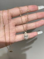 2.2CTW Pear Cut Lab Grown Diamond Necklace in 18K Yellow Gold Pendant