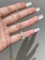 2.2CTW Pear Cut Lab Grown Diamond Necklace in 18K Yellow Gold Pendant