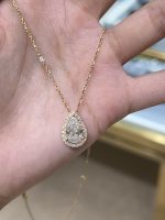 2.2CTW Pear Cut Lab Grown Diamond Necklace in 18K Yellow Gold Pendant