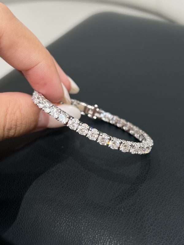 7CTW Round Brilliant Lab Grown Diamond Tennis Bracelet For Women