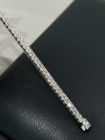 13CTW Emerald Cut Lab Grown Diamond Tennis Bracelet in 18K White Gold