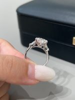 3.89CTW Pear Shaped Lab Grown Diamond Engagement Rings Three-Stone
