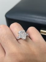 3.89CTW Pear Shaped Lab Grown Diamond Engagement Rings Three-Stone