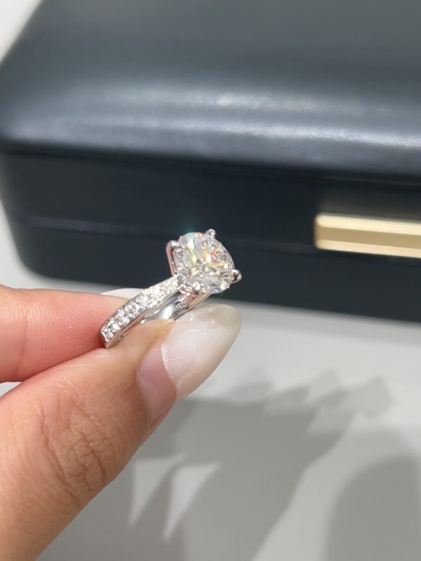 2.58CTW Round Brilliant Lab Grown Diamond Engagement Ring Four Prong