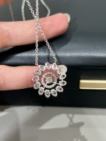 Lab Grown Diamond Sunflower Pendant in 18K White Gold