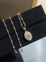 5.0CTW Oval Cut Lab Grown Diamond Pendant in 18K  Yellow Gold