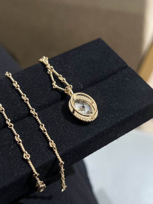5.0CTW Oval Cut Lab Grown Diamond Pendant in 18K  Yellow Gold