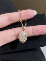 5.0CTW Oval Cut Lab Grown Diamond Pendant in 18K  Yellow Gold