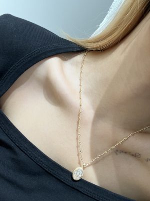 5.0CTW Oval Cut Lab Grown Diamond Pendant in 18K Yellow Gold