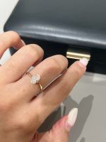 1CTW Oval Cut Lab Grown Diamond Engagement Ring in 18K Yellow Gold