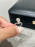 1.5CTW Pear Shape Lab Grown Diamond Engagement Ring in 18K White Gold