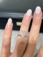 1.5CTW Pear Shape Lab Grown Diamond Engagement Ring in 18K White Gold