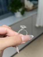 3ctw Princess cut Lab grown diamond ring in 18K white gold