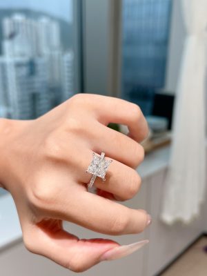 3ct Princess cut Lab grown diamond ring