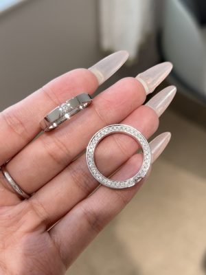 Full Circle Lab Grown Diamond Wedding Band Ring in 18K White Gold