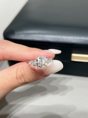 2CTW Round Brilliant Lab Grown Diamond Engagement Ring Three-Stone