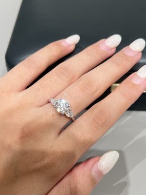 2CTW Round Brilliant Lab Grown Diamond Engagement Ring Three-Stone