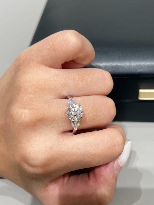 2CTW Round Brilliant Lab Grown Diamond Engagement Ring Three-Stone