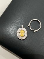 2CTW Oval Cut Fancy Vivid Yellow Lab Grown Diamond Ring and Pendant Dual-Use