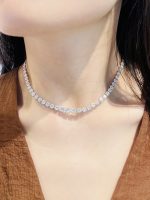 22CTW round cut full circle lab grown diamond necklace in 18K white gold