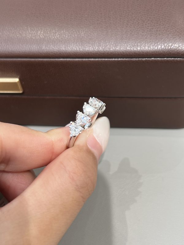 Half Circle 1.8CT Heart Cut Lab Grown Diamond Wedding Band For Women